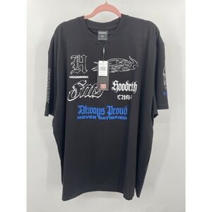 HOODRICH Black T Shirt XXL Short Sleeve Cotton Graphic Print Always Proud